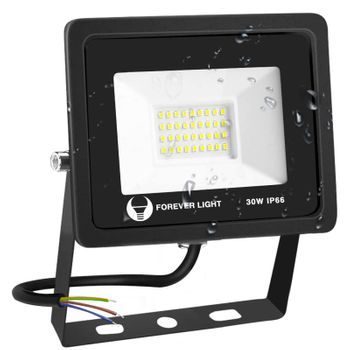 Foco Led Exterior 30w Luz Fría 6000k Impermeable Ip66 Negro