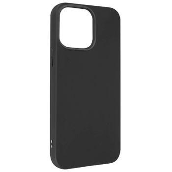 Carcasa Apple Iphone 14 Plus Silicona Flexible Acabado Mate Anti-huellas Negro