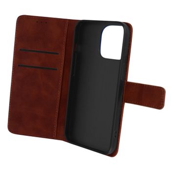 Funda Iphone 14 Plus Tarjetero Soporte Vídeo Efecto Mate Soft Touch Marrón