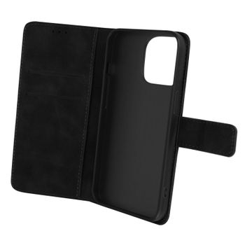 Funda Iphone 14 Pro Max Tarjetero Soporte Vídeo Efecto Mate Soft Touch Negro