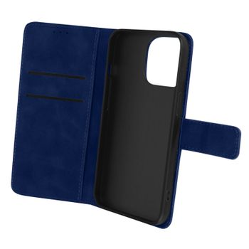 Funda Iphone 14 Pro Max Tarjetero Soporte Vídeo Efecto Mate Soft Touch Azul