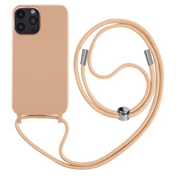 Carcasa Cordón Iphone 14 Pro Max Semi Rígida Con Collar 80 Cm Rosa