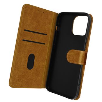 Funda Iphone 14 Pro Solapa Tarjetero Función Soporte Vídeo Marrón