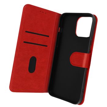 Funda Iphone 14 Pro Solapa Tarjetero Función Soporte Vídeo Rojo