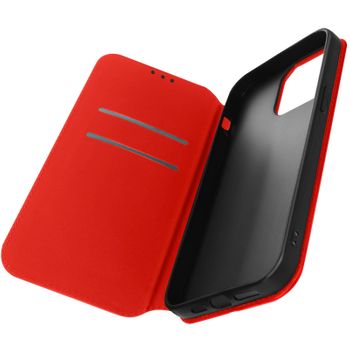 Funda Iphone 14 Pro Solapa Tarjetero Función Soporte Vídeo Rojo