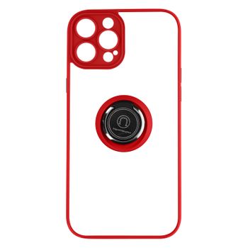 Carcasa Iphone 14 Pro Bimaterial Anilla Metálica Soporte Vídeo Rojo