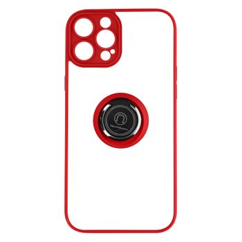 Carcasa Iphone 14 Pro Max Bimaterial Anilla Metálica Soporte Vídeo Rojo