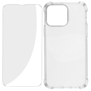 Pack De Protección Iphone 14 Pro Carcasa Reforzada + Cristal Templado Transp