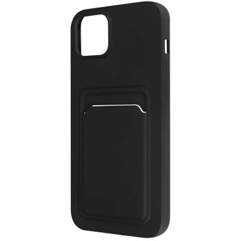 Carcasa Iphone 14 Silicona Flexible Tarjetero Forcell Negro