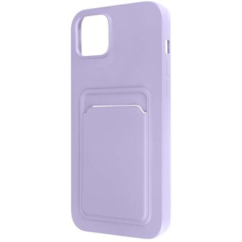 Carcasa Iphone 14 Silicona Flexible Tarjetero Forcell Morado