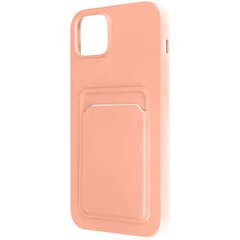 Carcasa Iphone 14 Silicona Flexible Tarjetero Forcell Rosa
