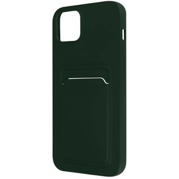 Carcasa Iphone 14 Plus Silicona Flexible Tarjetero Forcell Verde