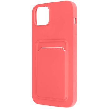 Carcasa Iphone 14 Plus Silicona Flexible Tarjetero Forcell Coral