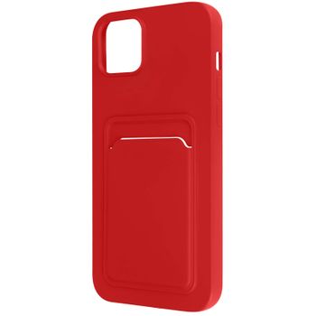Carcasa Iphone 14 Plus Silicona Flexible Tarjetero Forcell Rojo