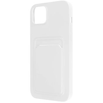 Carcasa Iphone 14 Plus Silicona Flexible Tarjetero Forcell Blanco