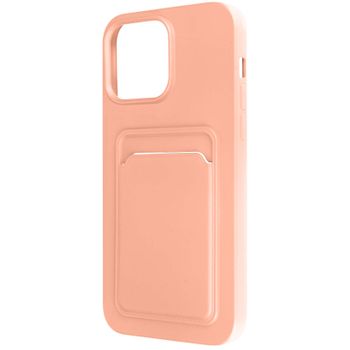 Carcasa Iphone 14 Pro Silicona Flexible Tarjetero Forcell Rosa