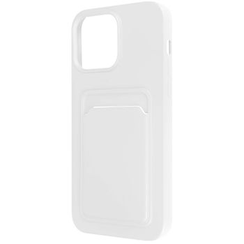 Carcasa Iphone 14 Pro Silicona Flexible Tarjetero Forcell Blanco