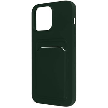 Carcasa Iphone 14 Pro Max Silicona Flexible Tarjetero Forcell Verde