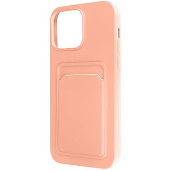 Carcasa Iphone 14 Pro Max Silicona Flexible Tarjetero Forcell Rosa