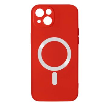 Funda Iphone 14 Compatible Magsafe Acabado Tacto Suave Rojo