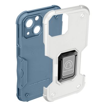 Carcasa Iphone 14 Antigolpes Híbrido Con Anilla De Soporte Magnética Blanco