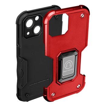 Carcasa Iphone 14 Plus Antigolpes Híbrido Con Anilla De Soporte Magnética Rojo