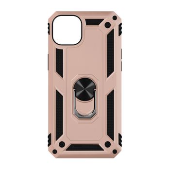 Funda Iphone 14 Antigolpes 2 Materiales Anillo Soporte Vídeo Rosado