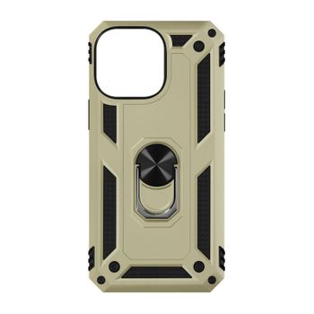 Funda Iphone 14 Pro Antigolpes 2 Materiales Anillo Soporte Vídeo Dorado