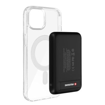 Carcasa Para Iphone 14 Y Powerbank 5000 Mah Magsafe Swissten Transparente