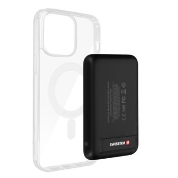 Carcasa Para Iphone 14 Pro Y Powerbank 5000 Mah Magsafe Swissten Transparente