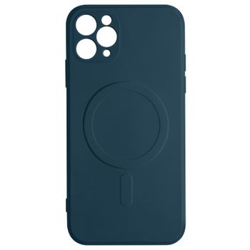 Carcasa Magsafe Iphone 11 Pro Max Silicona Interior Soft Touch Mag Cover Azul