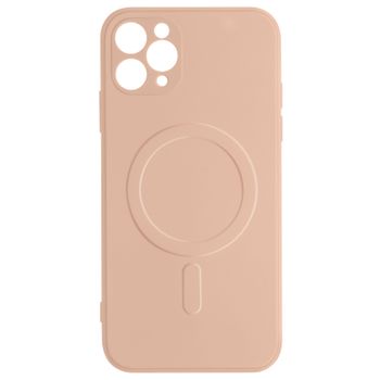 Carcasa Magsafe Iphone 11 Pro Max Silicona Interior Soft Touch Mag Cover Rosa