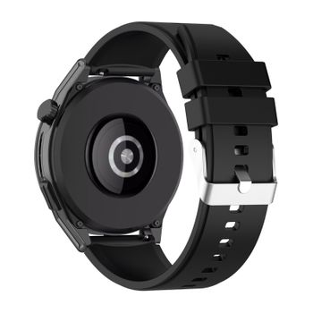 Correa Huawei Watch Gt Runner Hebilla Plateada Silicona Reforzada Negro