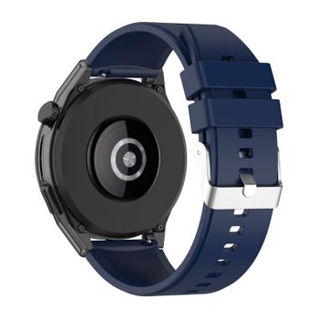 Correa Huawei Watch Gt Runner Hebilla Plateada Silicona Reforzada Azul Oscuro