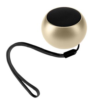 Mini Altavoz Inalámbrico 3w Ultracompacto De Aluminio Con Muñequera Dorado