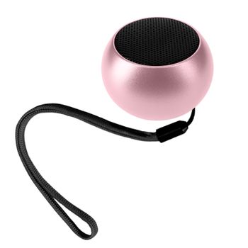 Mini Altavoz Inalámbrico 3w Ultracompacto De Aluminio Con Muñequera Rosa