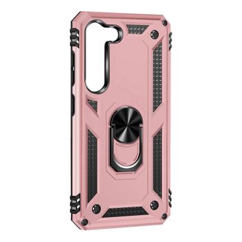 Funda Para Samsung Galaxy S23 Antigolpes Bimaterial Anillo Soporte Vídeo Rosa