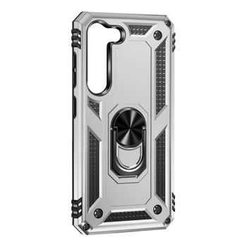 Funda Para Samsung Galaxy S23 Antigolpes Bimaterial Anillo Soporte Vídeo Gris