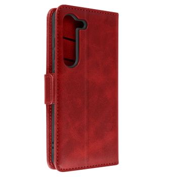 Funda Para Samsung Galaxy S23 Tarjetero Dibujo Línea Función Soporte Rojo