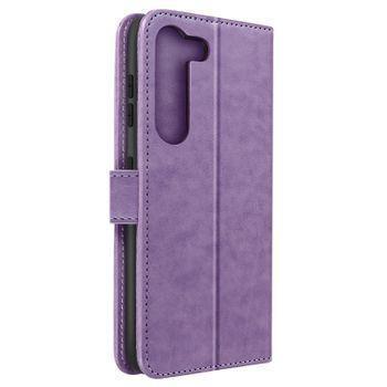 Funda Samsung Galaxy S23 Tarjetero Y Soporte Mandala Atrapa Sueños Violeta