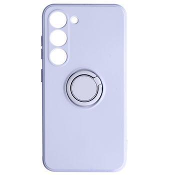 Carcasa Para Samsung Galaxy S23 Soft Touch Flexible Con Anilla Soporte Violeta