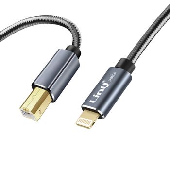 Cable Impresora Ipad Y Iphone Usb Type B Nailon Trenzado Linq 1,5m