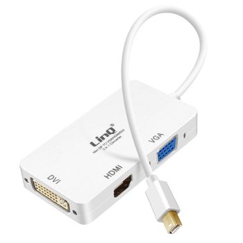 Adaptador Mini Displayport A Vga Hdmi Dvi Full Hd 1080p Linq