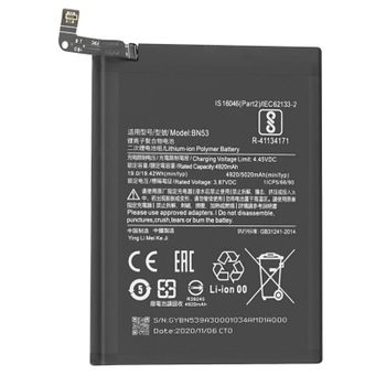Batería Interna Para Xiaomi Redmi Note 9 Pro 5020 Mah Compatible Repuesto Bn53