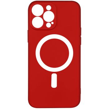 Funda Magsafe Para Iphone 13 Pro Max Soft Touch Mate Bordes Altos Rojo