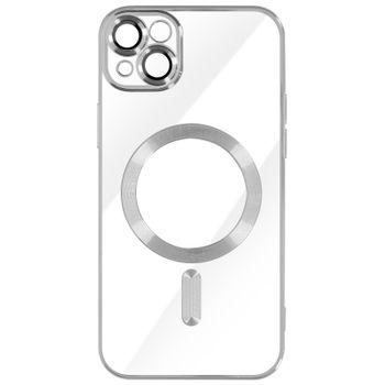 Funda Magsafe Para Iphone 14 Protector De Silicona Para Cámara Borde Cromado