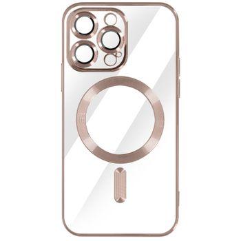 Funda Magsafe Para Iphone 14 Pro Protector De Silicona Para Cámara Borde Cromado