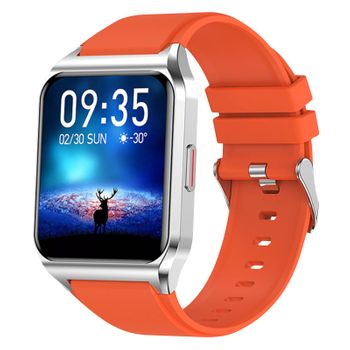 Reloj Conectado Rubicon Correa Naranja Tracker Sport Bluetooth Notifications