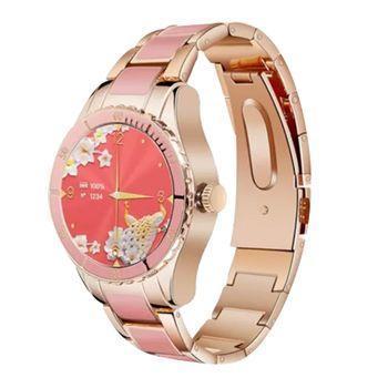 Reloj Conectado Mujer Rubicon Correa Malla Oro Rosa Cerámica Rosa