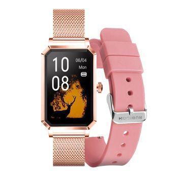 Reloj Conectado Mujer Rubicon, Correa En Malla Milanesa Rosado